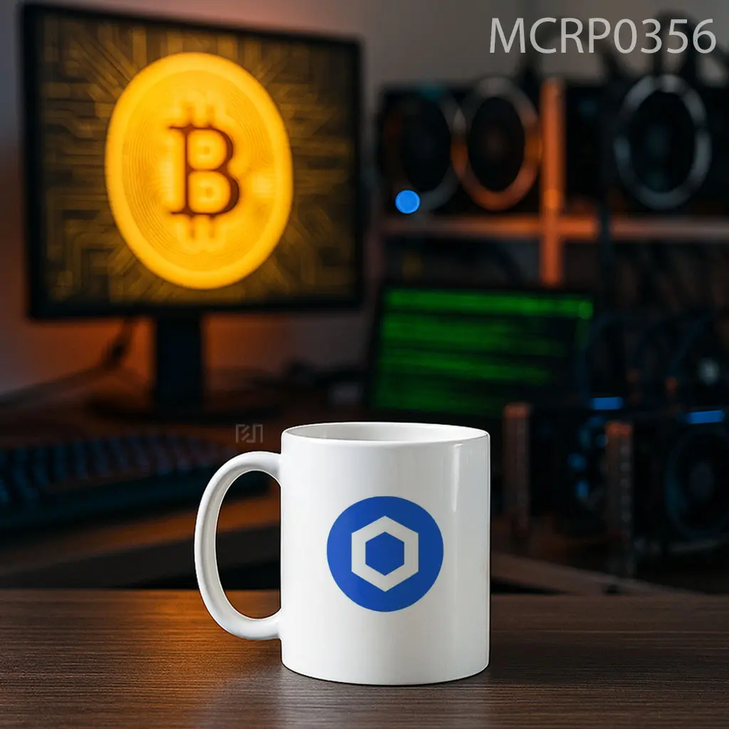 Chainlink LINK Icon Trade Logo Mug - Sudut 2