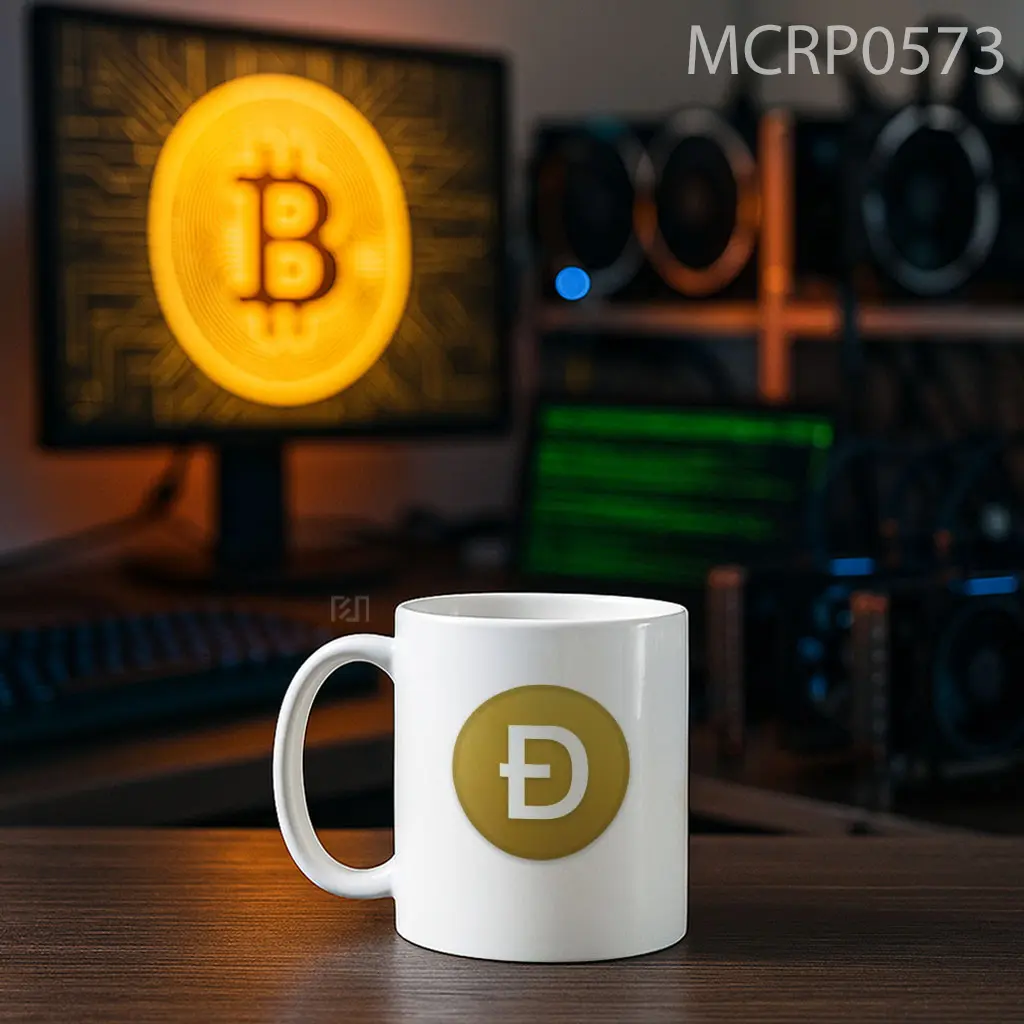 Dogecoin Symbol Trade Logo Mug - Sudut 2