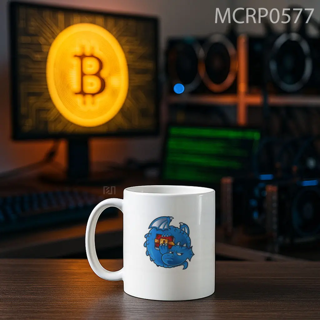 Dragonchain DRGN Mascot Icon Trade Logo Mug - Sudut 2