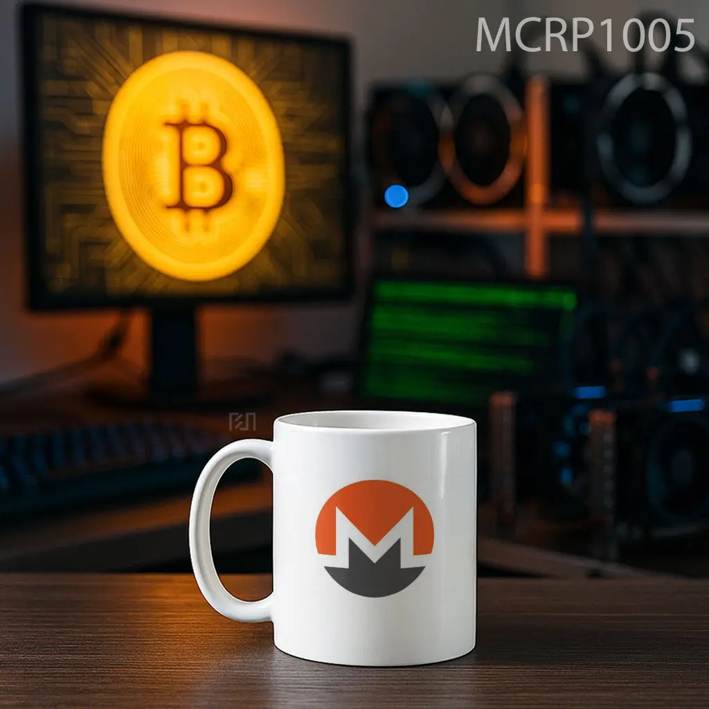 Monero Coin XMR Trade Logo Mug - Sudut 2