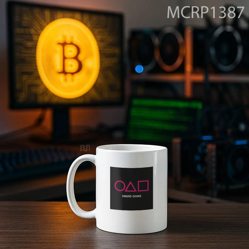 SquidGame Cryptocurrency Trade Logo Mug - Sudut 2