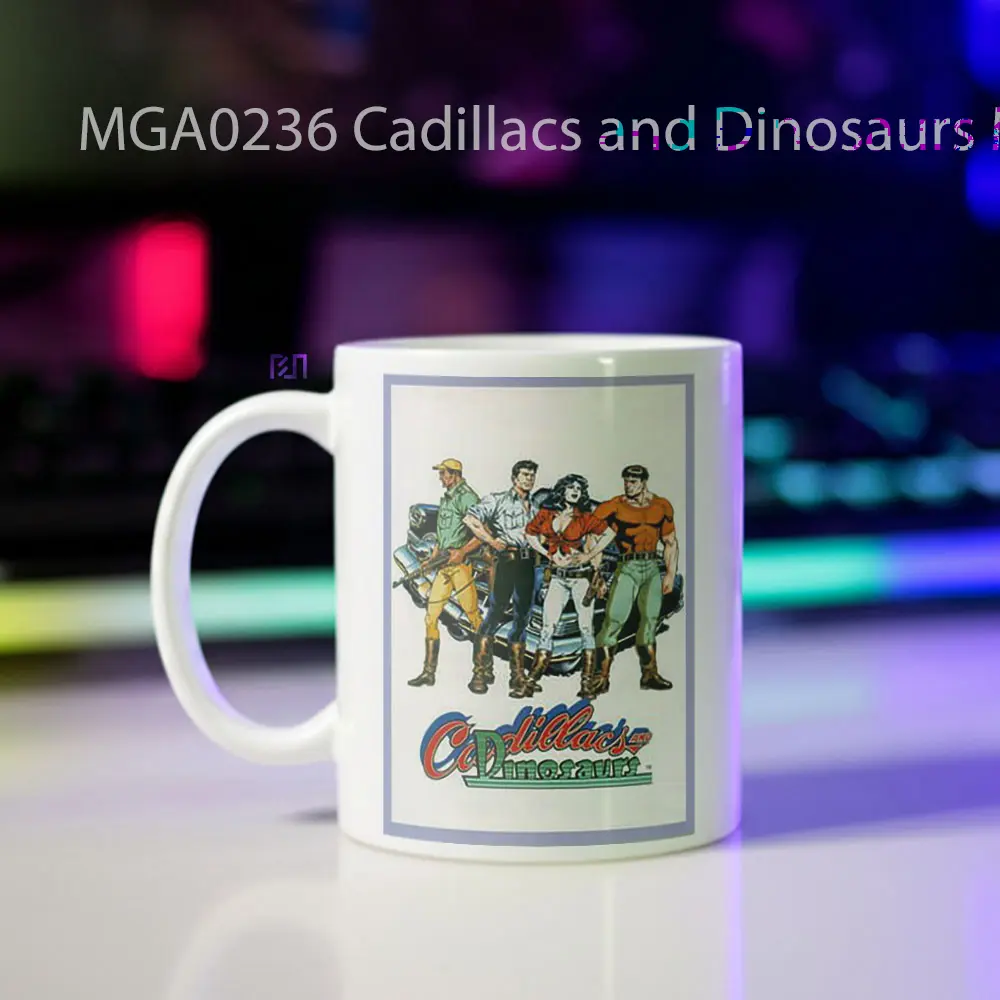 Cadillacs and Dinosaurs Game Mug - Sudut 2