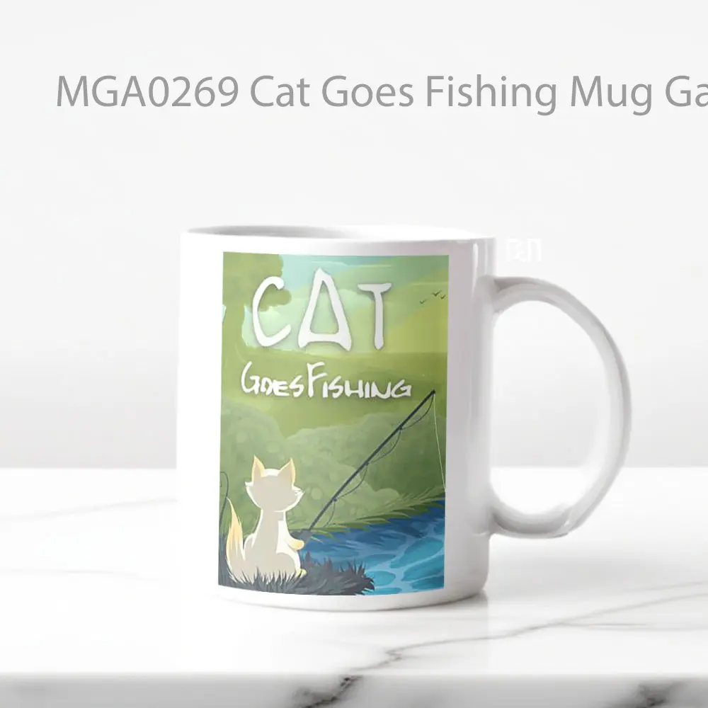 Cat Goes Fishing Game Mug