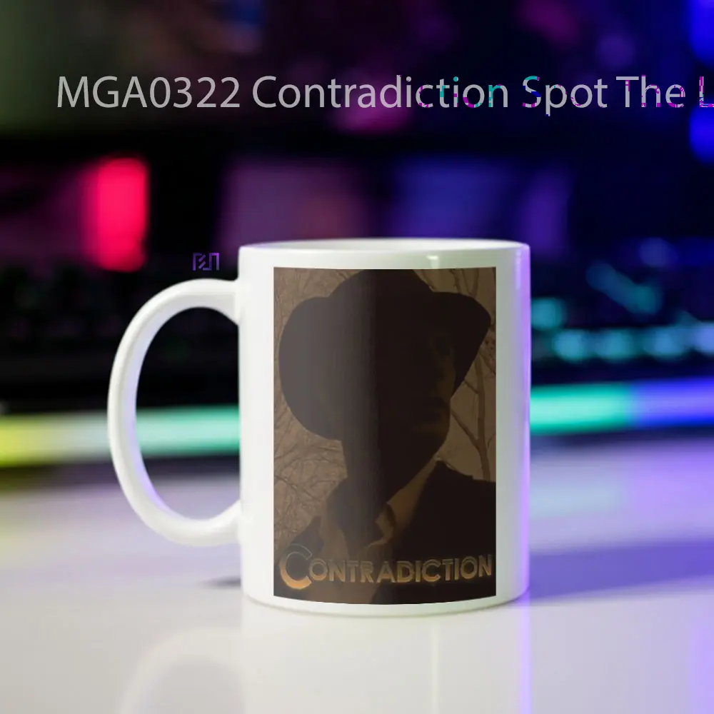 Contradiction Spot The Liar- Game Mug - Sudut 2