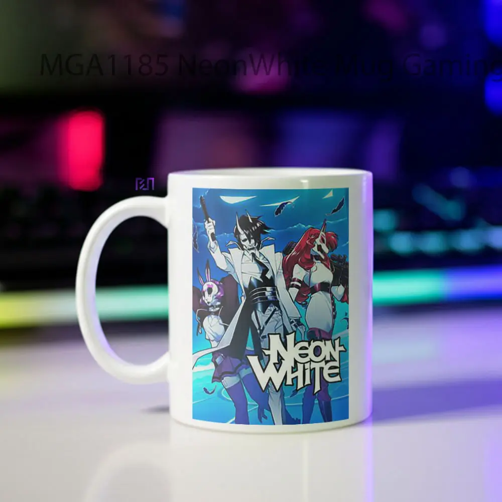 Neon White Game Mug - Sudut 2