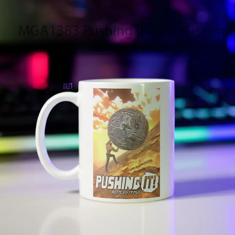 Pushing It- With Sisyphus Game Mug - Sudut 2