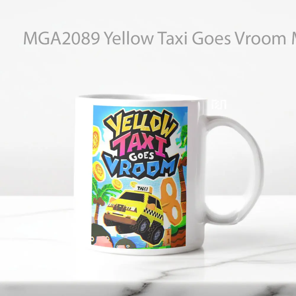 Yellow Taxi Goes Vroom Game Mug