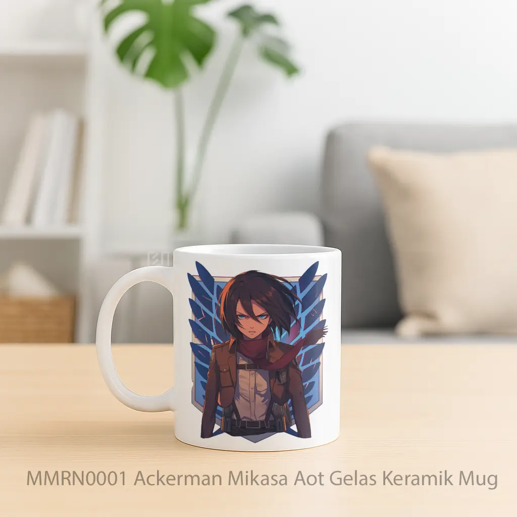 Ackerman Mikasa Aot Gelas Keramik Mug - Sudut 2