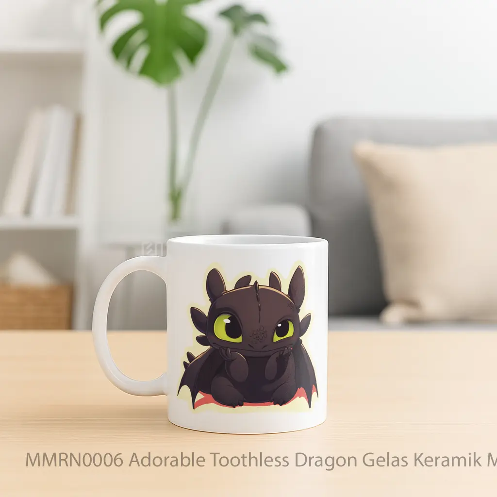 Adorable Toothless Dragon Gelas Keramik Mug - Sudut 2