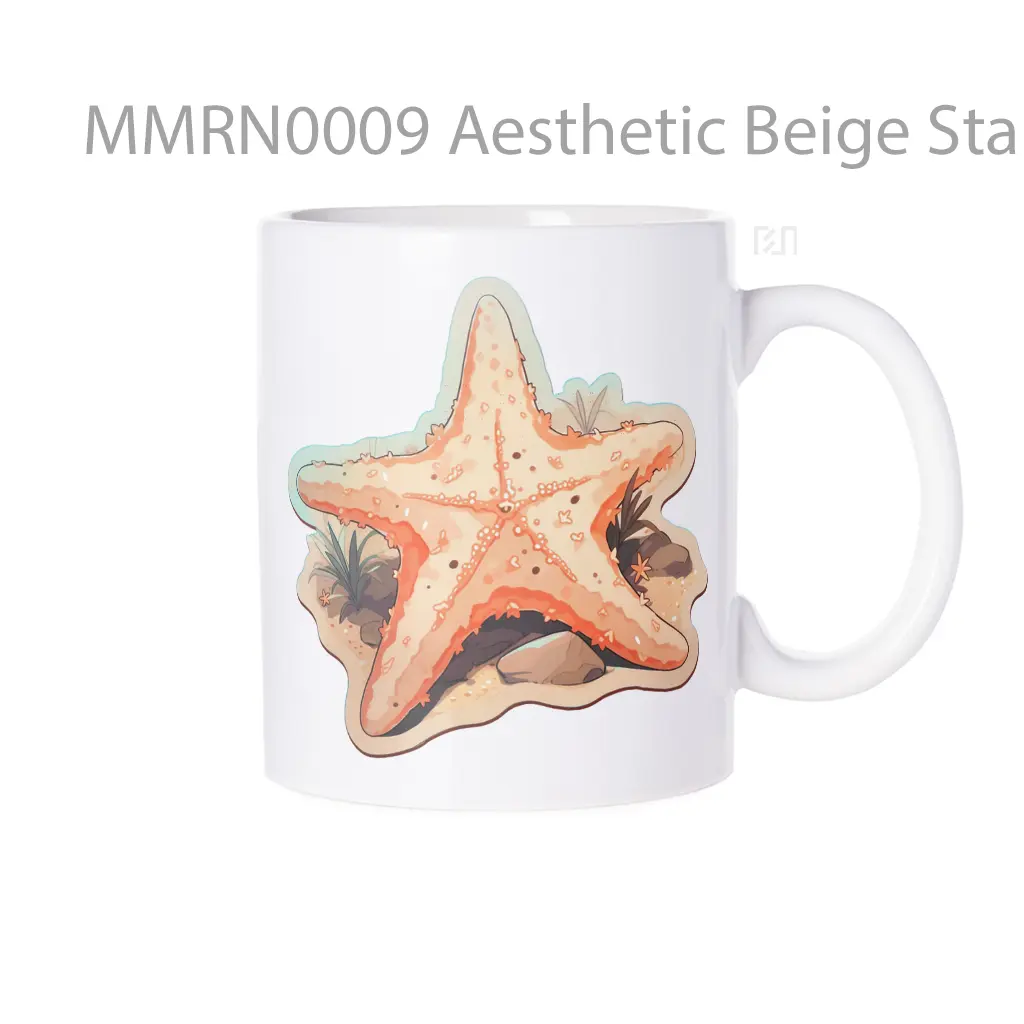 Aesthetic Beige Starfish Gelas Keramik Mug