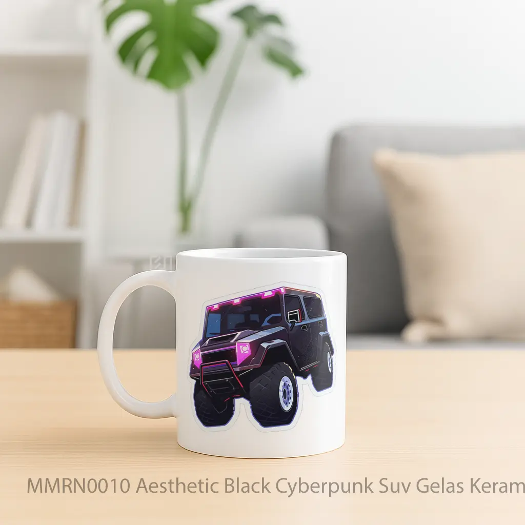 Aesthetic Black Cyberpunk Suv Gelas Keramik Mug - Sudut 2