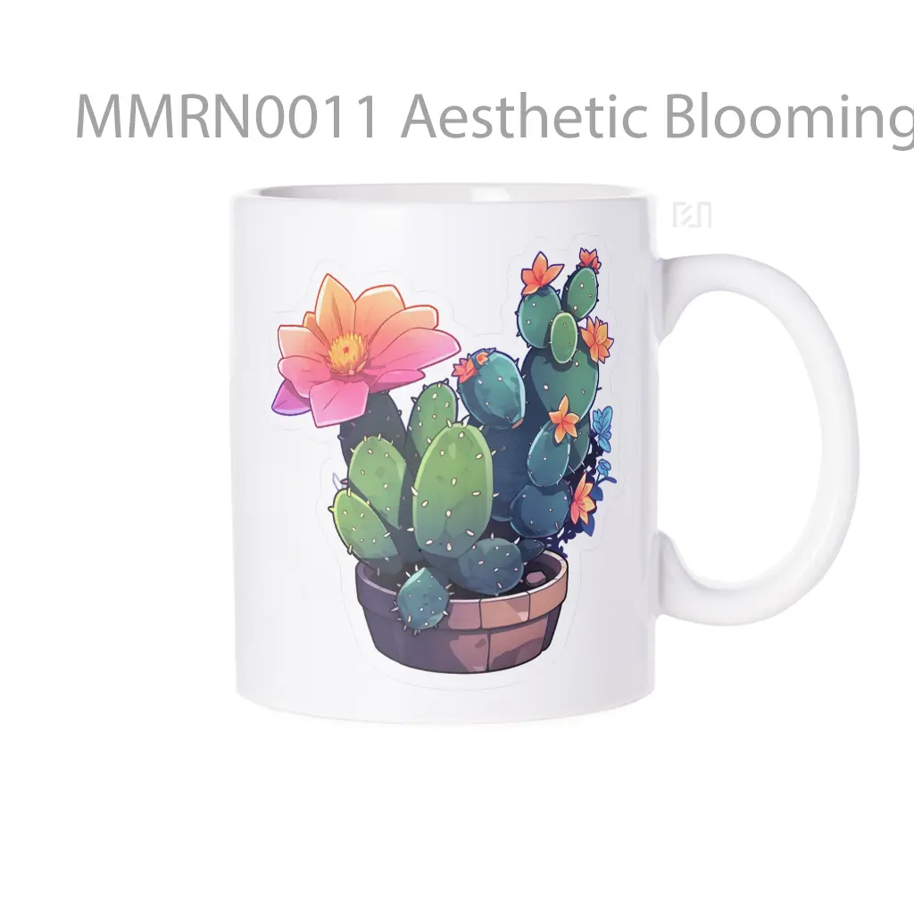 Aesthetic Blooming Cactus Gelas Keramik Mug