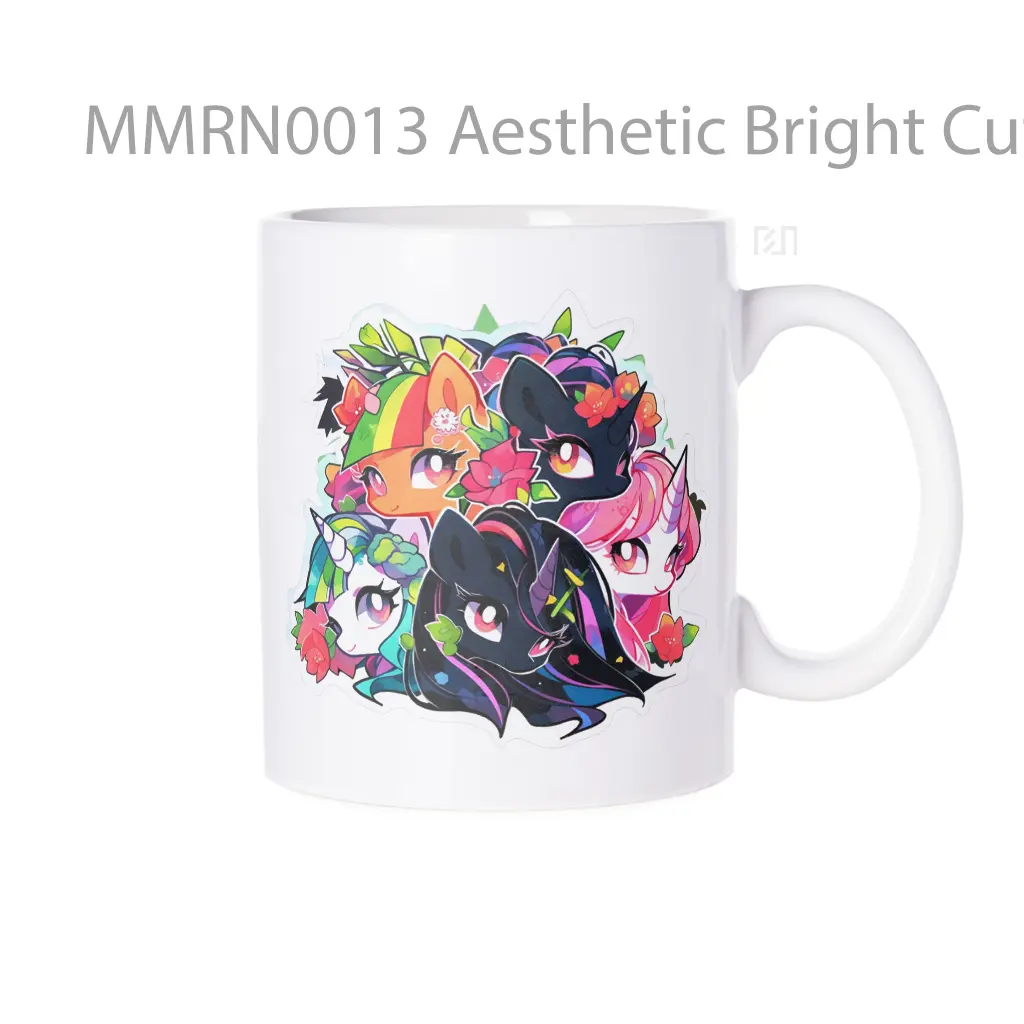 Aesthetic Bright Cute Unicorns Gelas Keramik Mug