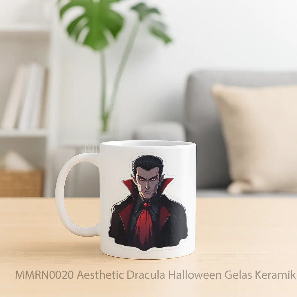 Aesthetic Dracula Halloween Gelas Keramik Mug - Sudut 2