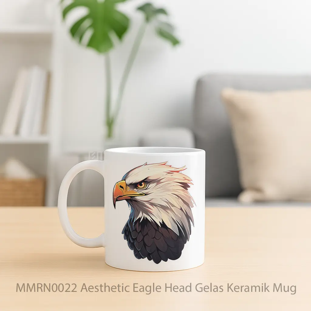 Aesthetic Eagle Head Gelas Keramik Mug - Sudut 2