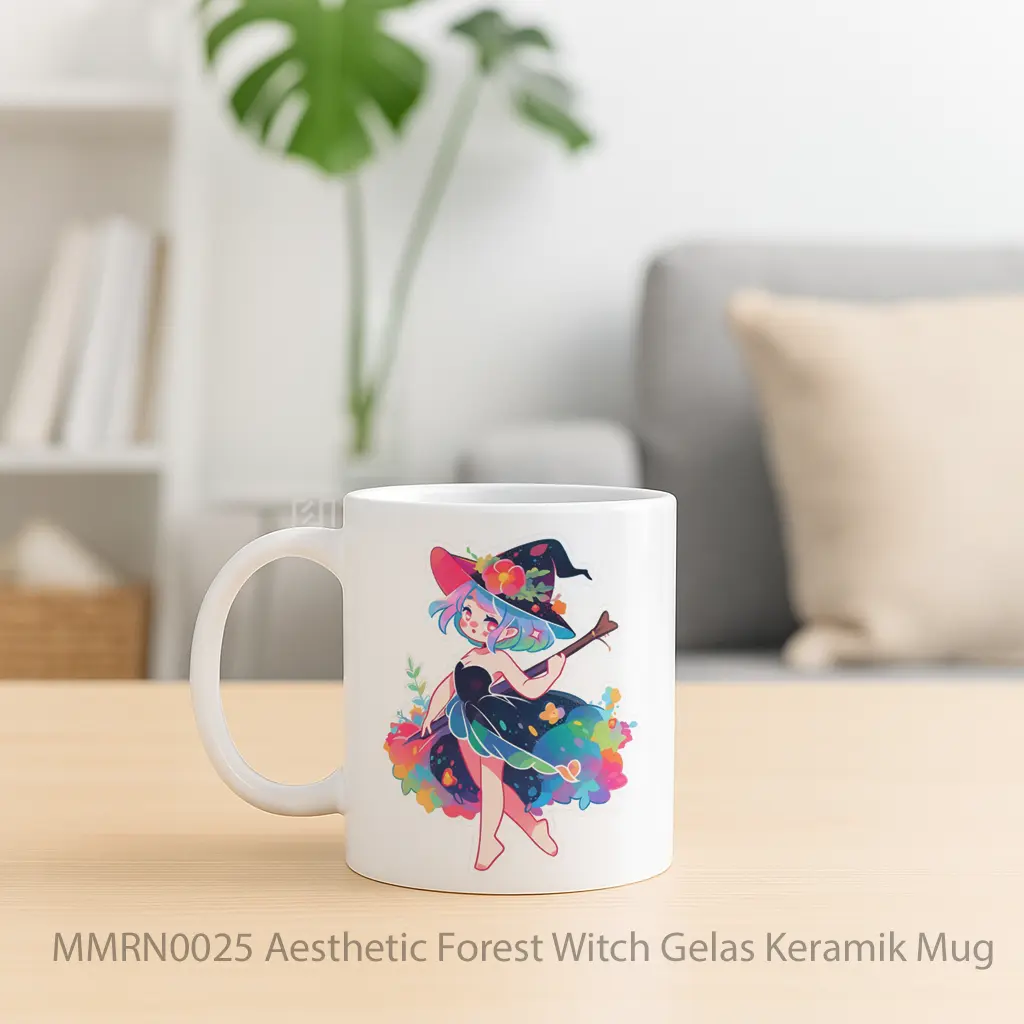 Aesthetic Forest Witch Gelas Keramik Mug - Sudut 2