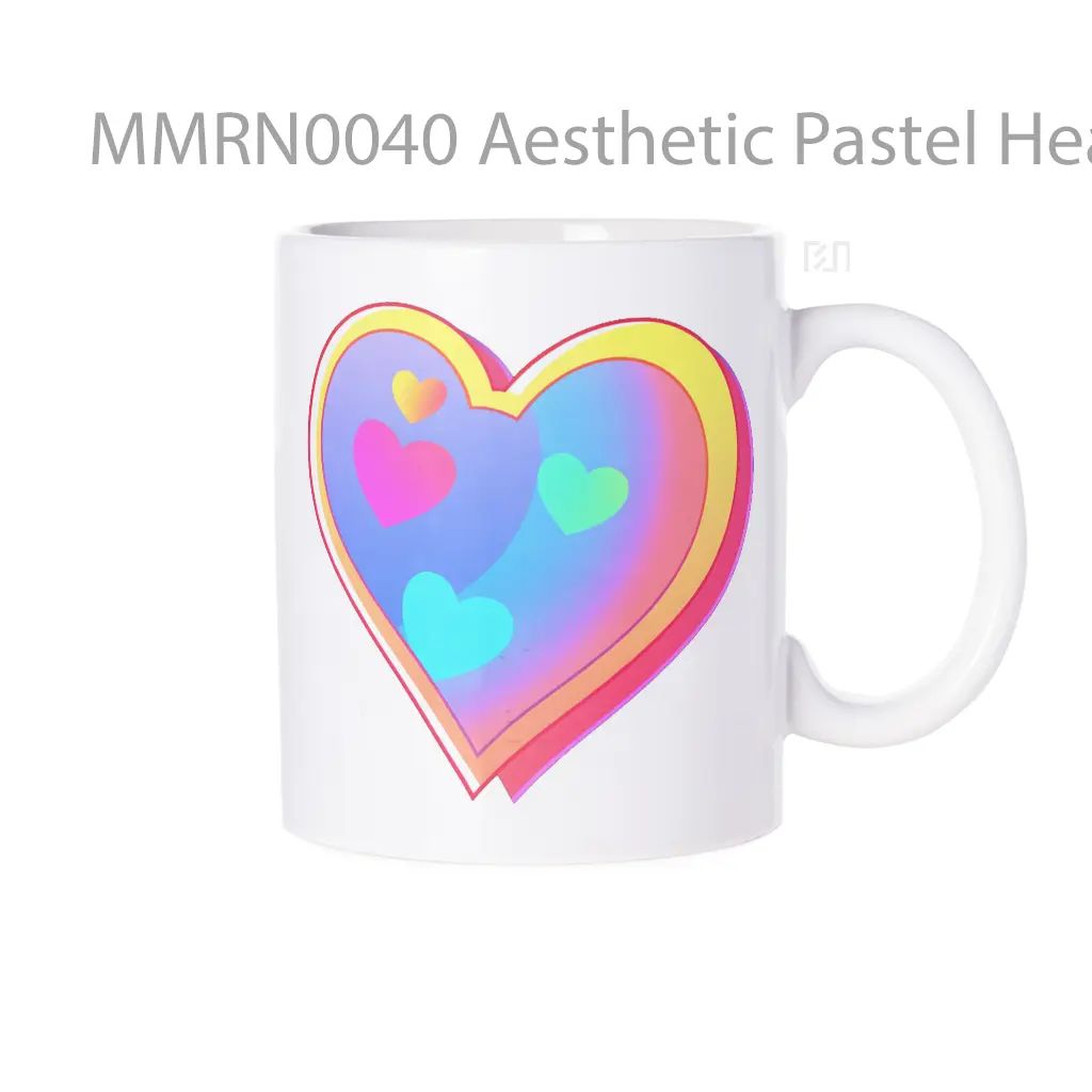 Aesthetic Pastel Heart Gelas Keramik Mug