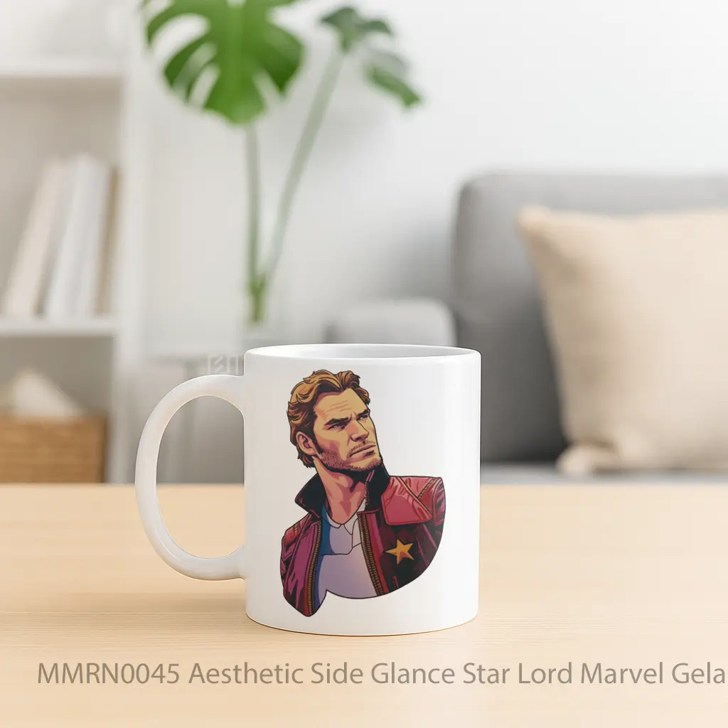 Aesthetic Side Glance Star Lord Marvel Gelas Keramik Mug - Sudut 2