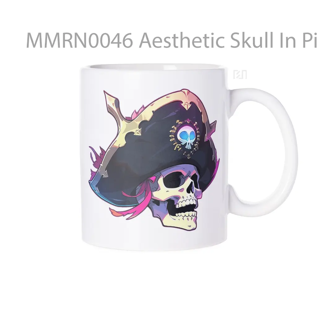 Aesthetic Skull In Pirate Hat Gelas Keramik Mug