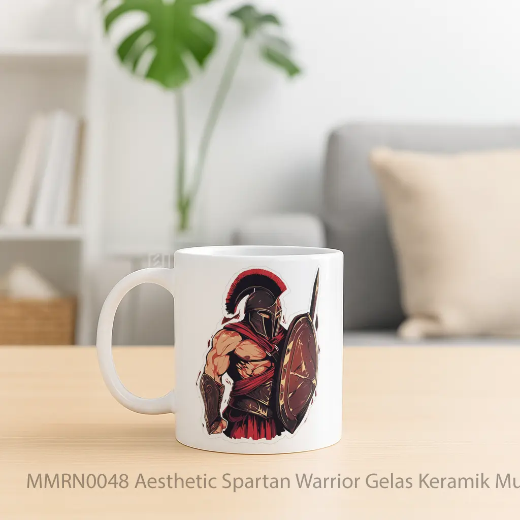 Aesthetic Spartan Warrior Gelas Keramik Mug - Sudut 2