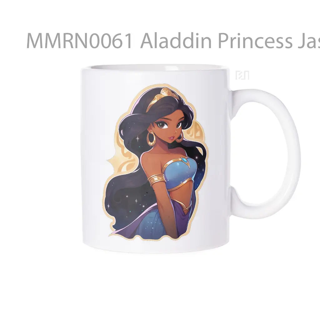 Aladdin Princess Jasmine Beige Stroke Gelas Keramik Mug