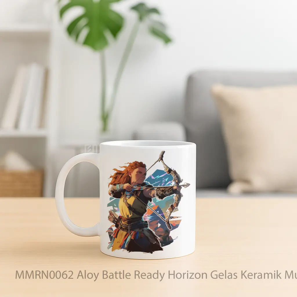 Aloy Battle Ready Horizon Gelas Keramik Mug - Sudut 2