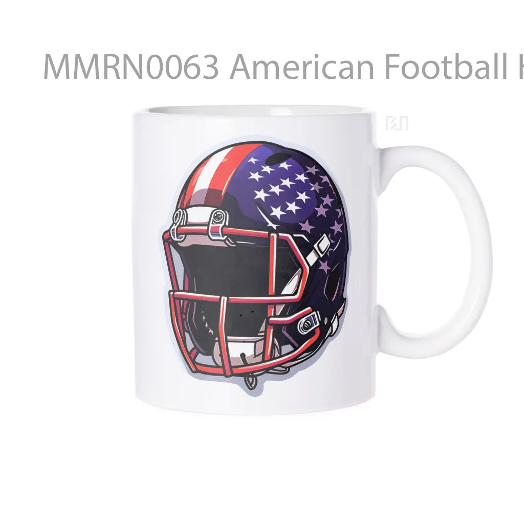 American Football Helmet With Usa Flag Gelas Keramik Mug