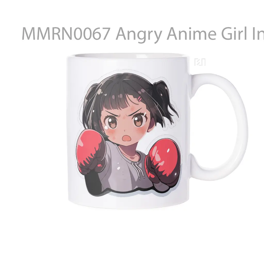 Angry Anime Girl In Boxing Gloves Gelas Keramik Mug