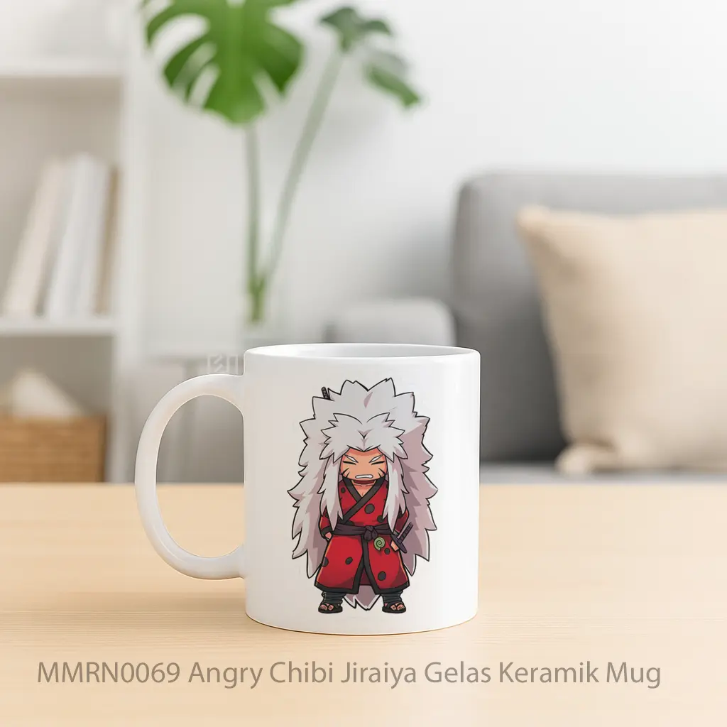 Angry Chibi Jiraiya Gelas Keramik Mug - Sudut 2