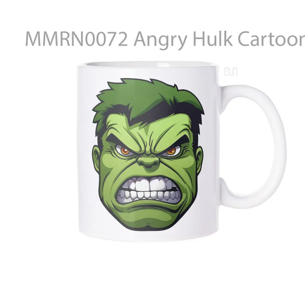 Angry Hulk Cartoon Head Gelas Keramik Mug
