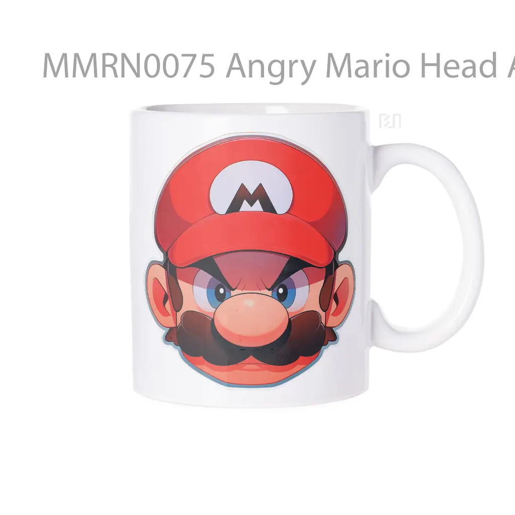 Angry Mario Head Aesthetic Gelas Keramik Mug