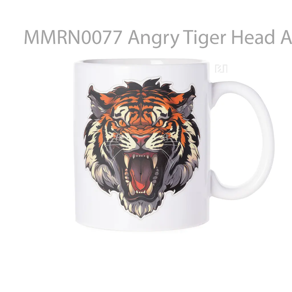 Angry Tiger Head Art Gelas Keramik Mug