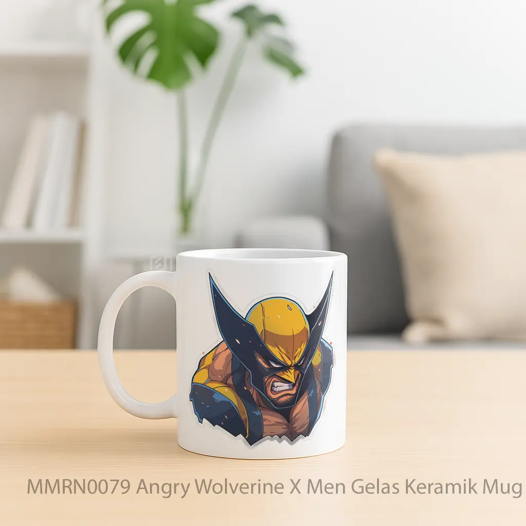 Angry Wolverine X Men Gelas Keramik Mug - Sudut 2