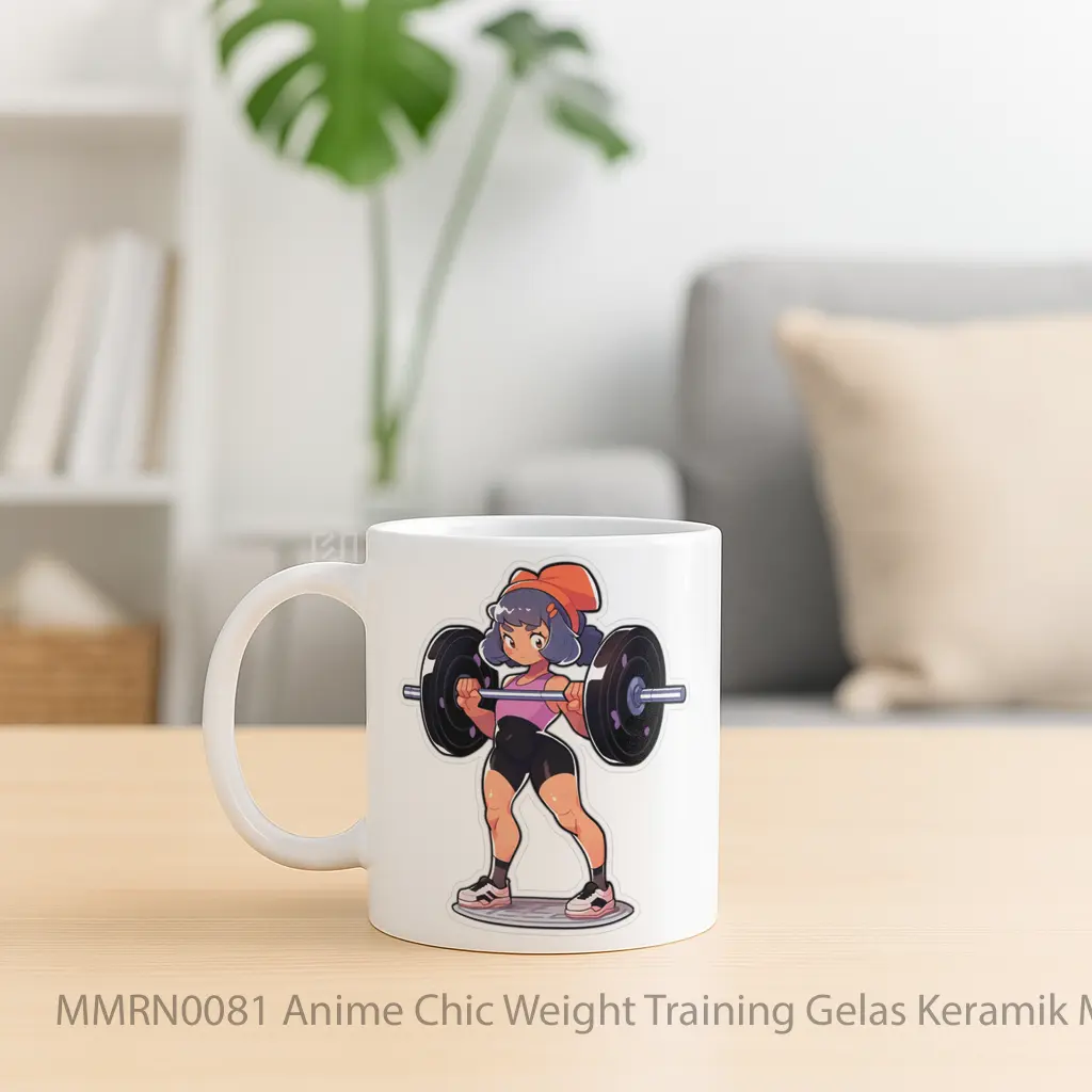 Anime Chic Weight Training Gelas Keramik Mug - Sudut 2