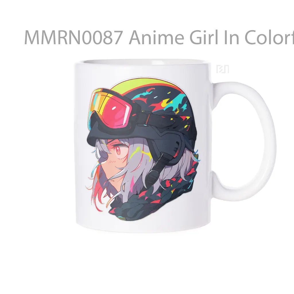 Anime Girl In Colorful Helmet Gelas Keramik Mug