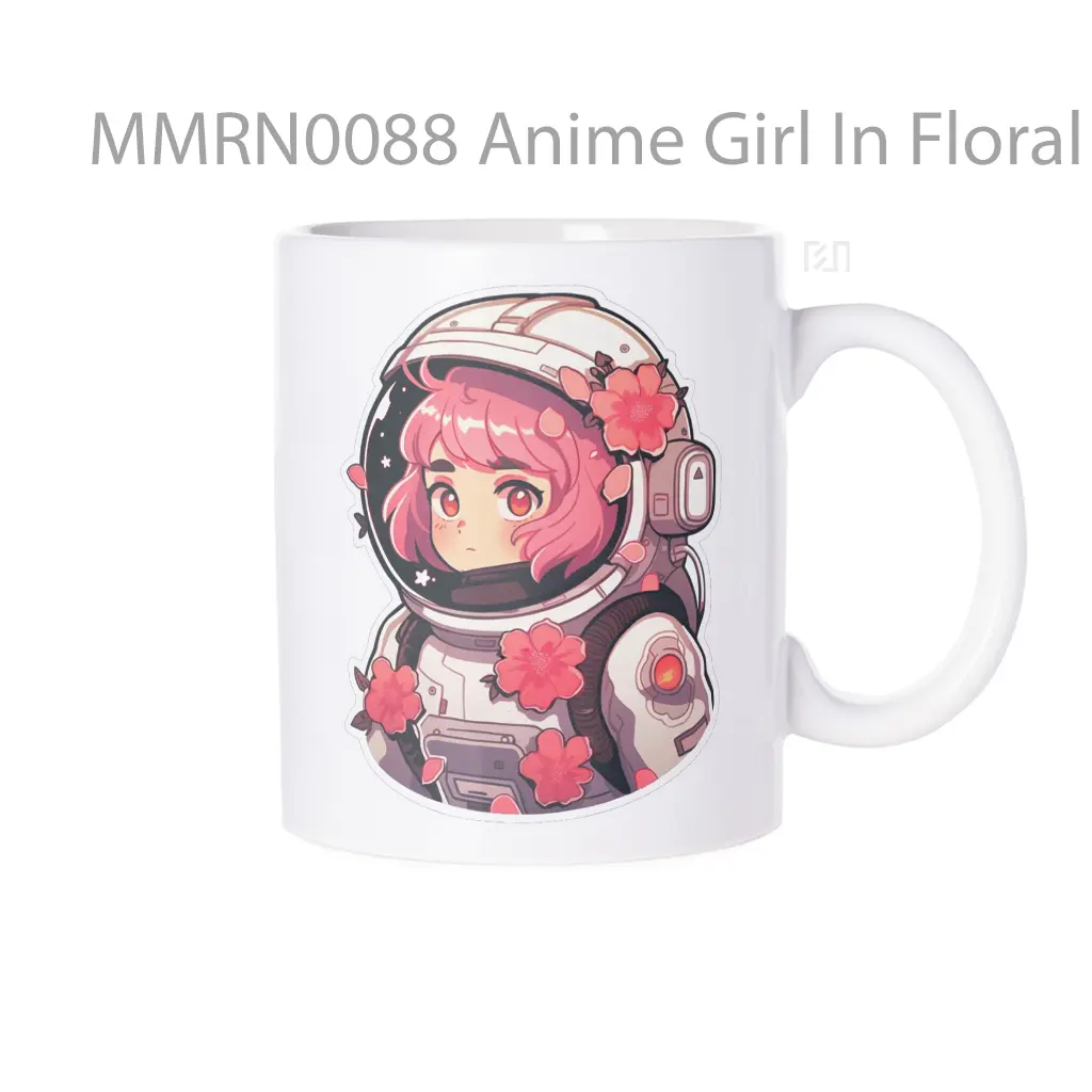 Anime Girl In Floral Space Suit Gelas Keramik Mug