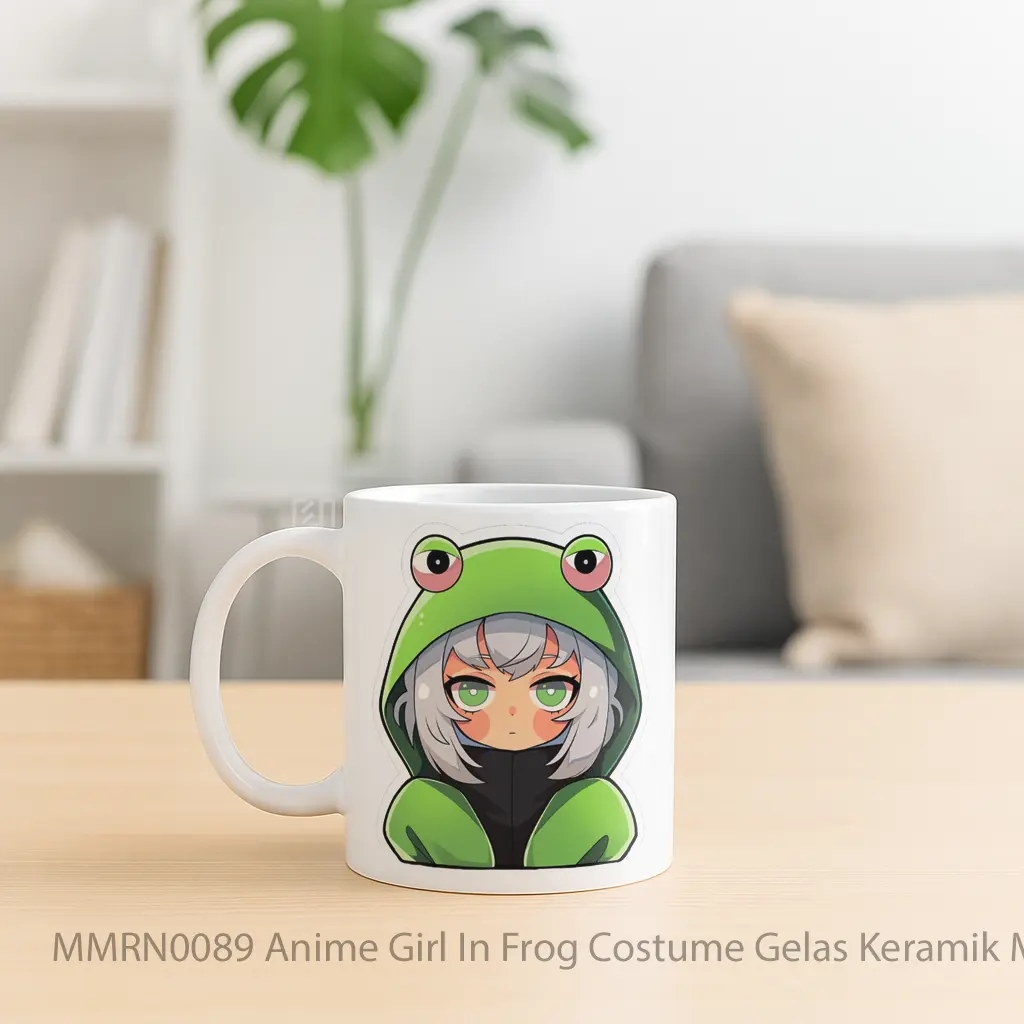 Anime Girl In Frog Costume Gelas Keramik Mug - Sudut 2