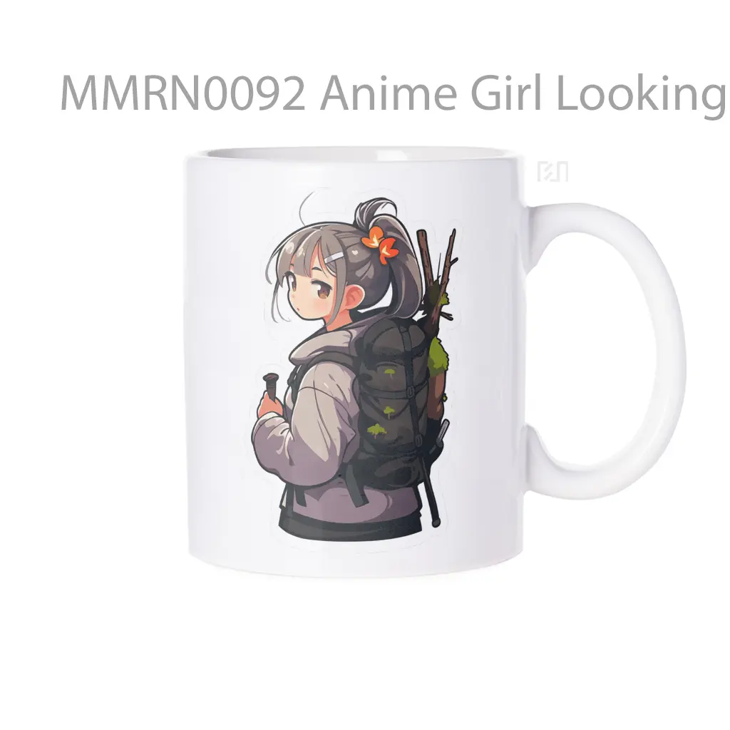 Anime Girl Looking From Behind Hiking Gelas Keramik Mug