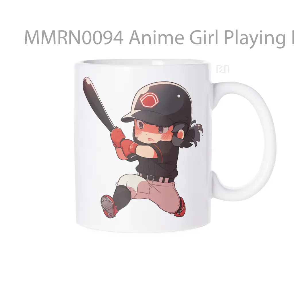 Anime Girl Playing Baseball Gelas Keramik Mug