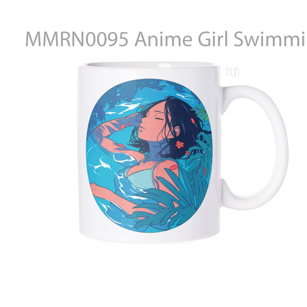 Anime Girl Swimming Pool Aesthetic Gelas Keramik Mug