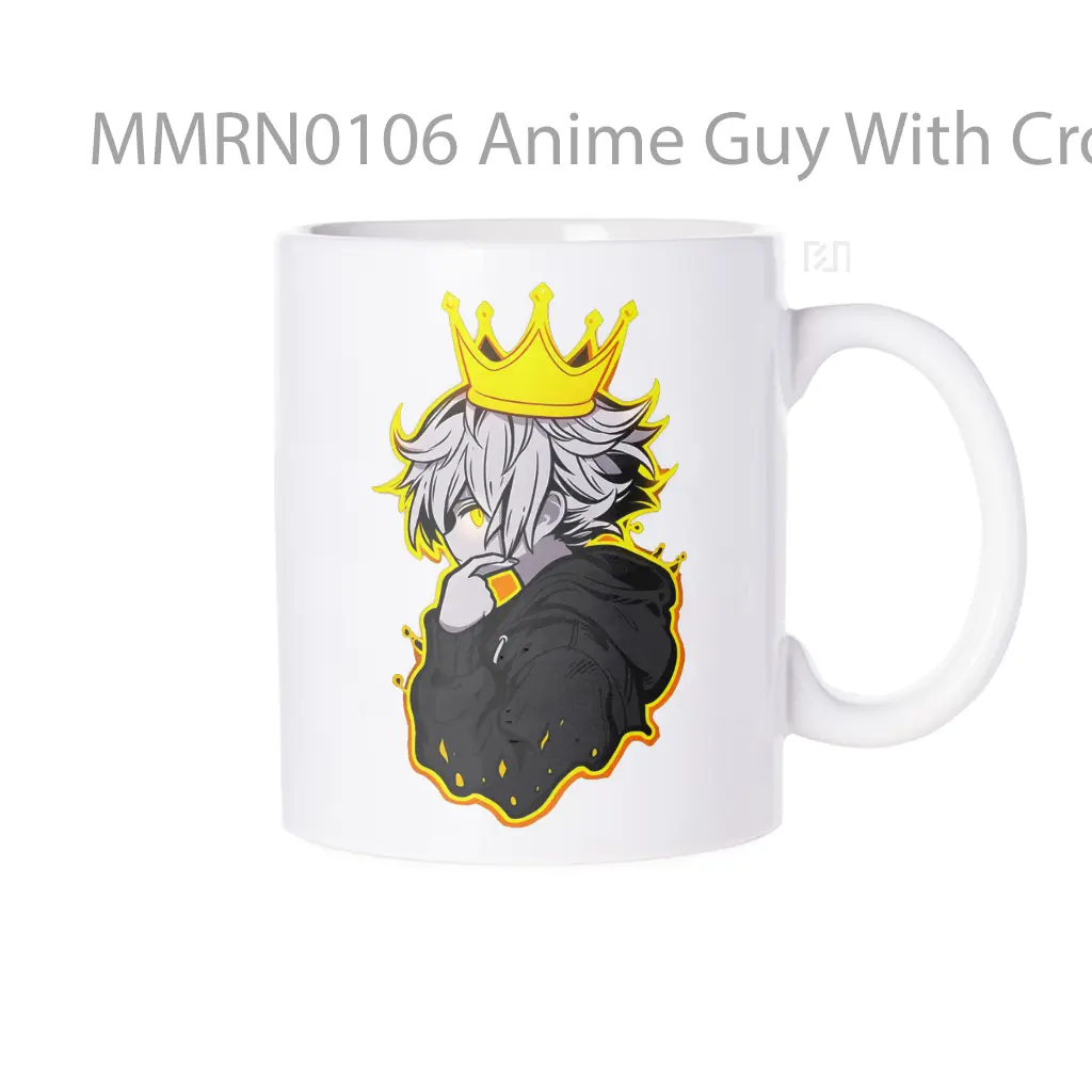 Anime Guy With Crown Yellow Stroke Gelas Keramik Mug