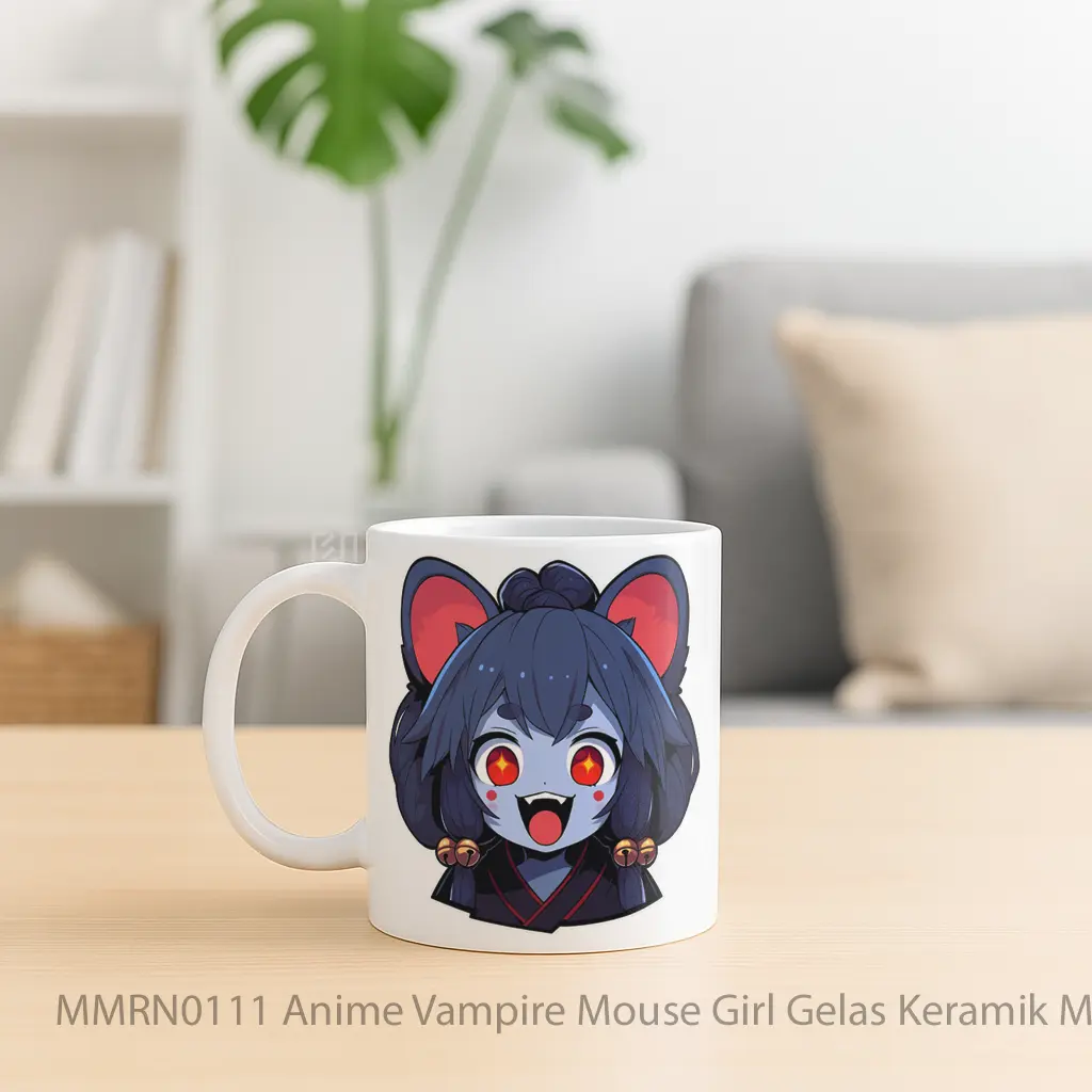 Anime Vampire Mouse Girl Gelas Keramik Mug - Sudut 2