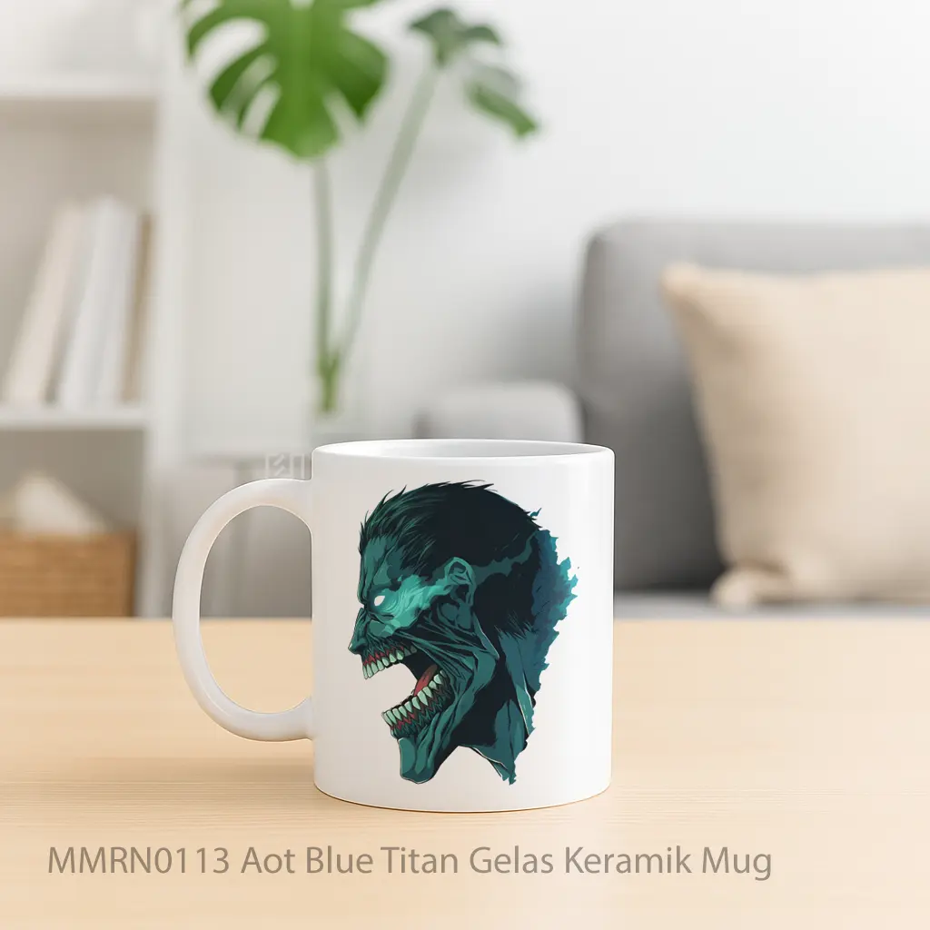 Aot Blue Titan Gelas Keramik Mug - Sudut 2