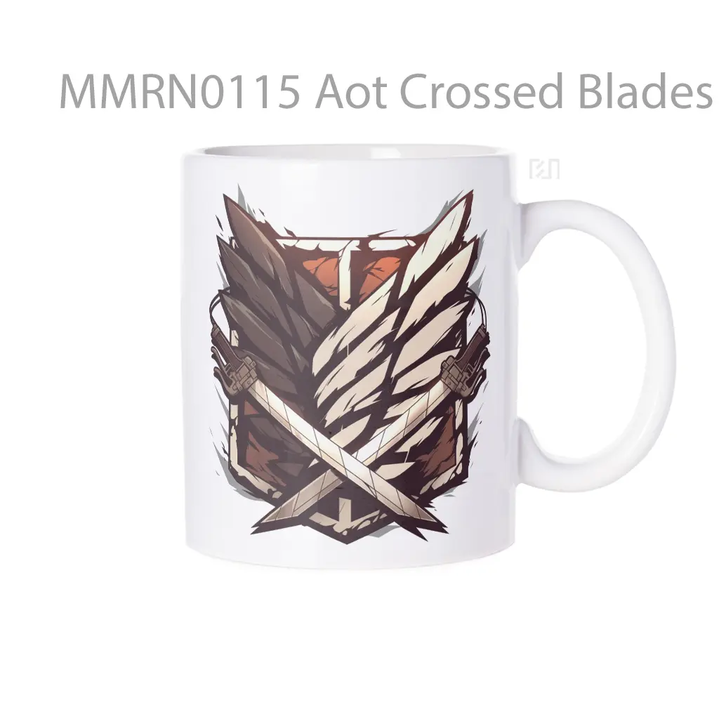 Aot Crossed Blades Emblem Gelas Keramik Mug