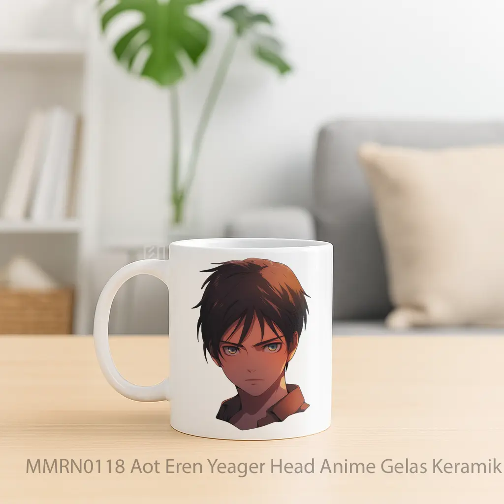 Aot Eren Yeager Head Anime Gelas Keramik Mug - Sudut 2