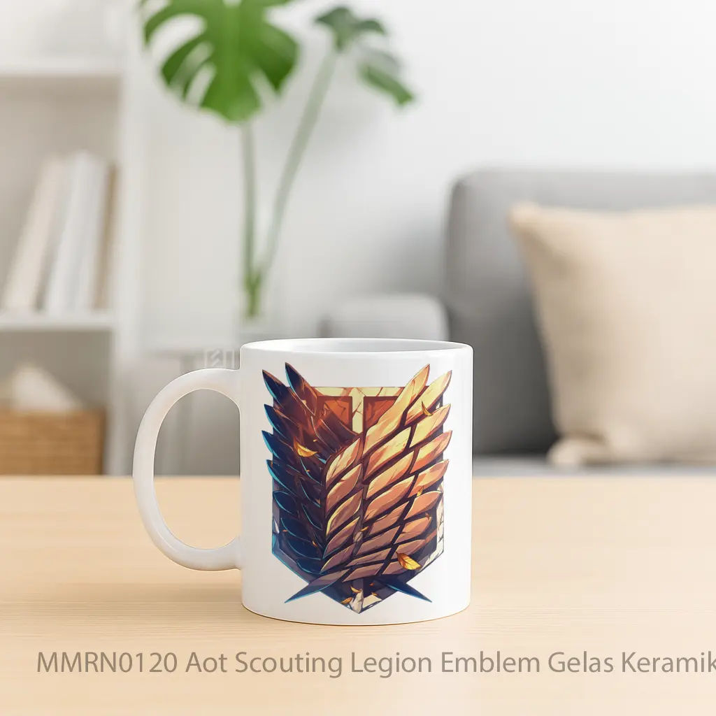 Aot Scouting Legion Emblem Gelas Keramik Mug - Sudut 2
