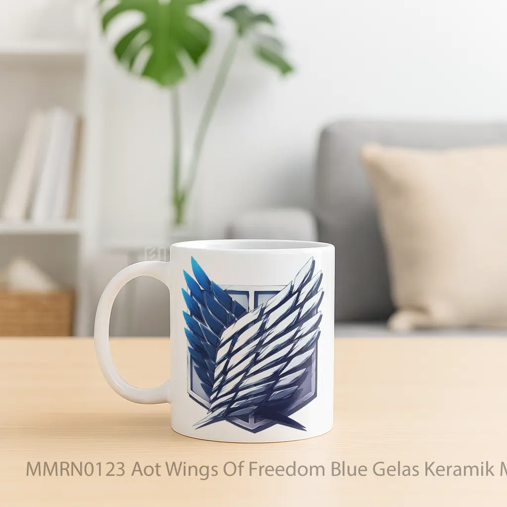 Aot Wings Of Freedom Blue Gelas Keramik Mug - Sudut 2