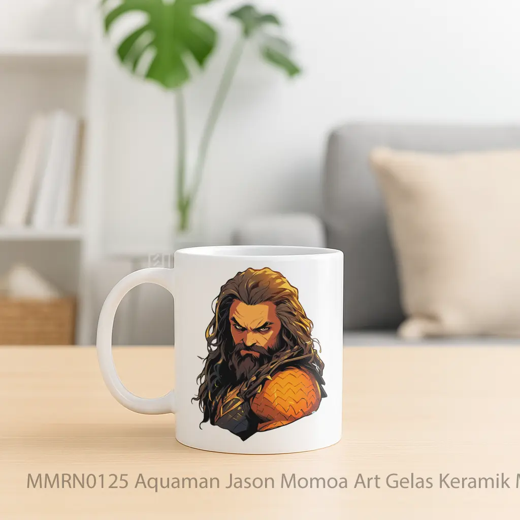 Aquaman Jason Momoa Art Gelas Keramik Mug - Sudut 2