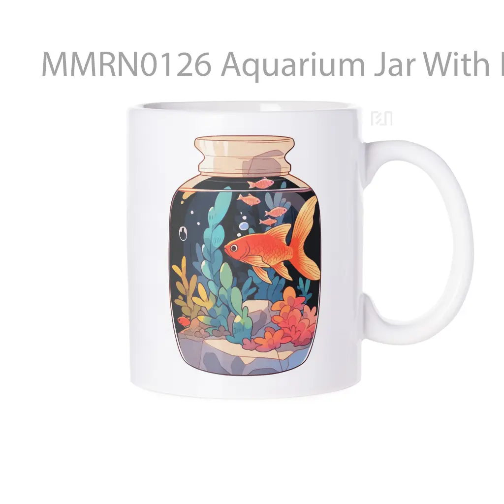 Aquarium Jar With Fish Gelas Keramik Mug