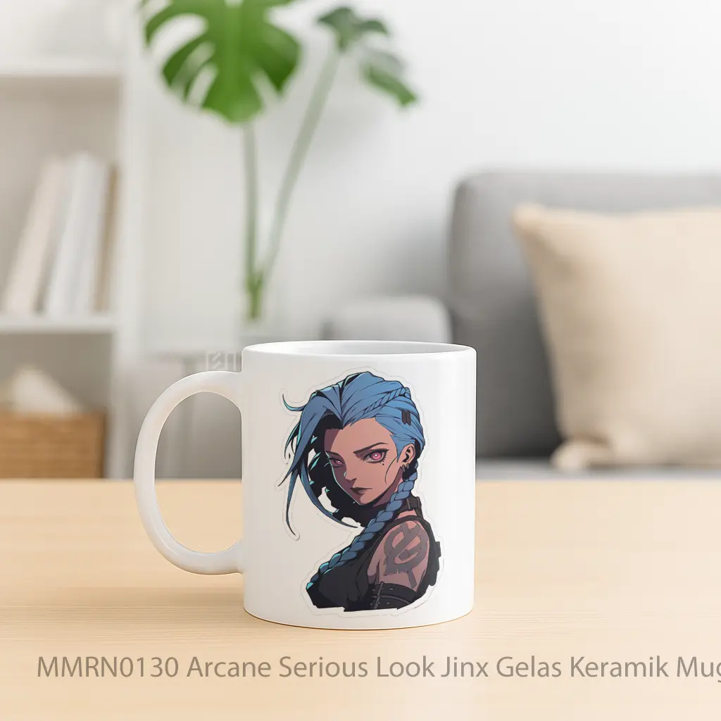 Arcane Serious Look Jinx Gelas Keramik Mug - Sudut 2